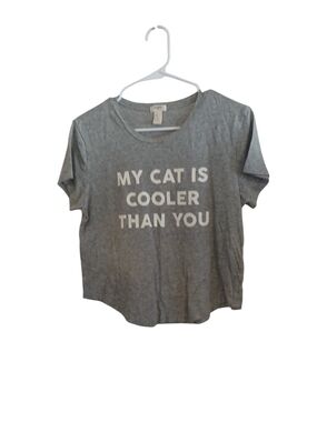 Forever 21 Gray Graphic 'My Cat Is Cooler Than You' Tee